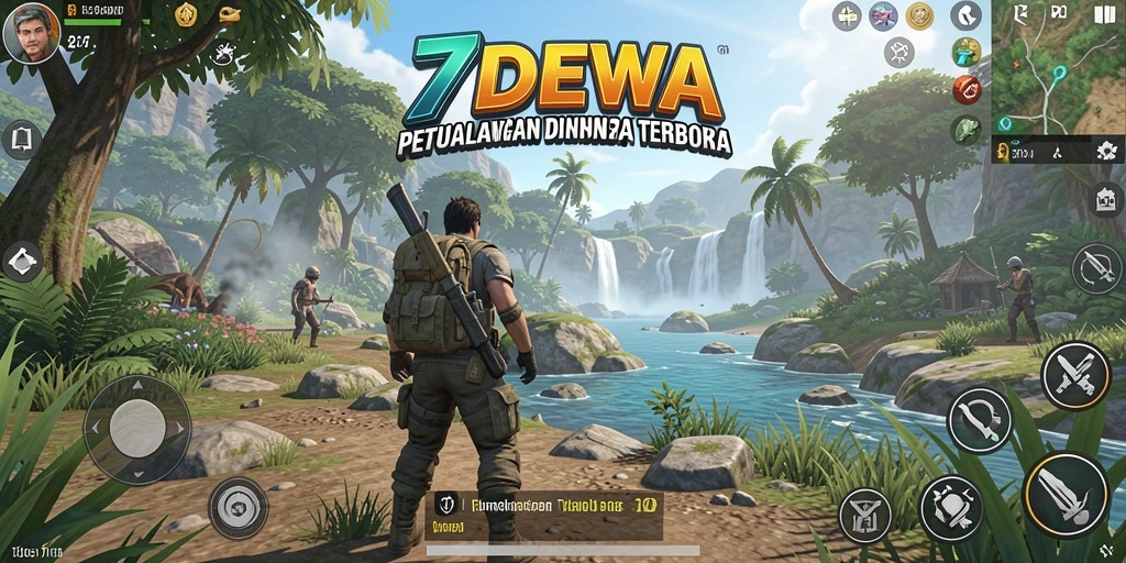 Screenshot gameplay 7DEWA menampilkan petualangan seru di dunia terbuka.