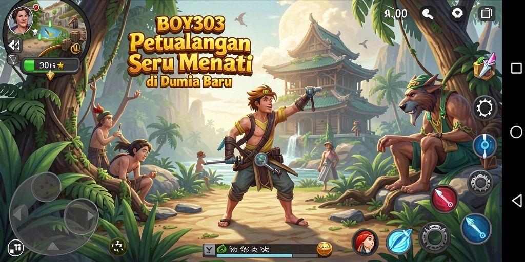 Tangkapan layar menampilkan gameplay seru BOY303 di dunia petualangan.