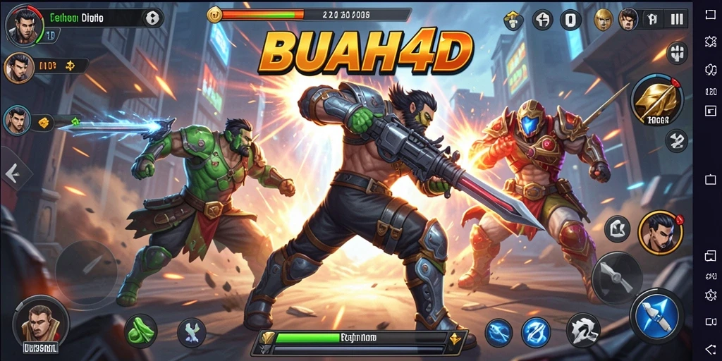 Tangkapan layar menampilkan aksi pertarungan yang seru di BUAH4D.