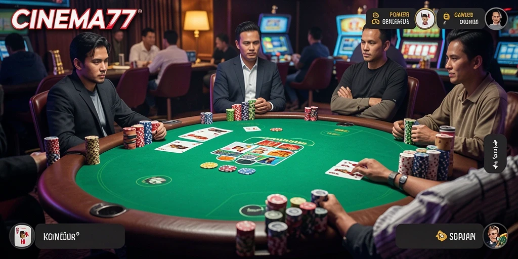 Tangkapan layar gameplay CINEMA77 yang mendebarkan dalam permainan Poker.