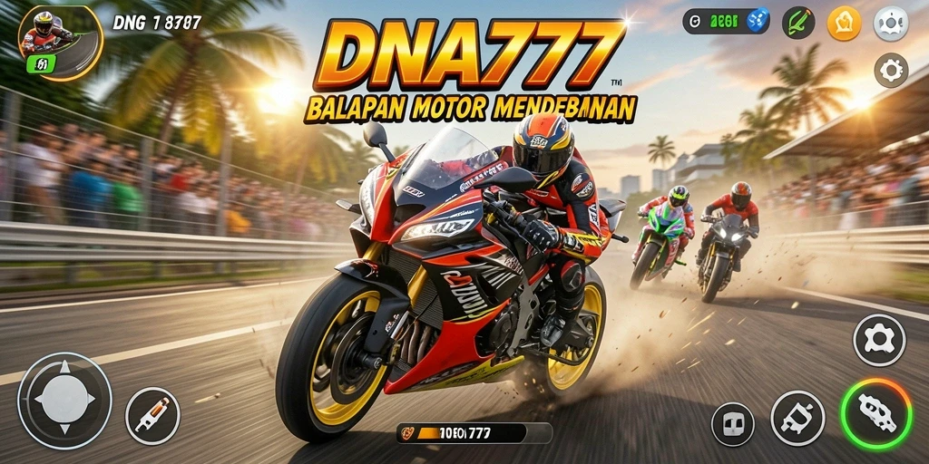 Tampilan gameplay seru dari balapan motor di DNA777.