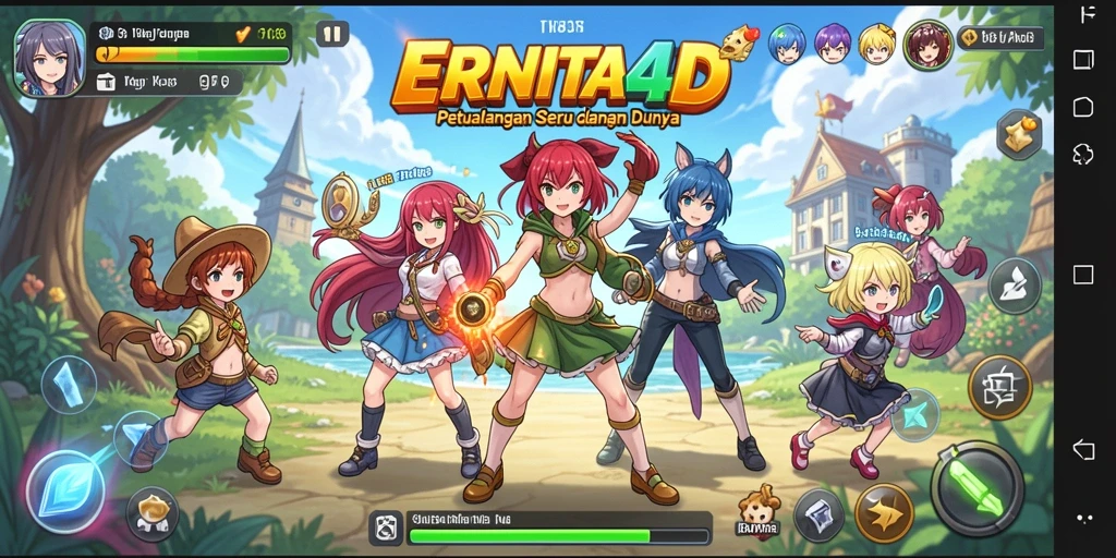 Tampilan gameplay seru dalam dunia anime yang menawan.