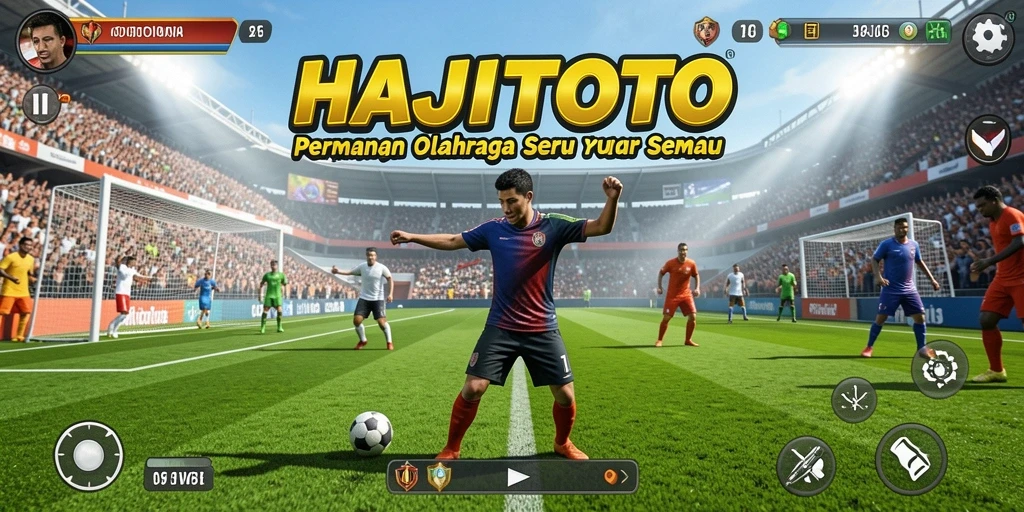 Screenshot gameplay HAJITOTO menampilkan pertandingan olahraga yang mendebarkan.
