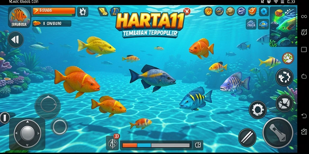 Tampilan gameplay Tembak Ikan yang menarik dan penuh warna.