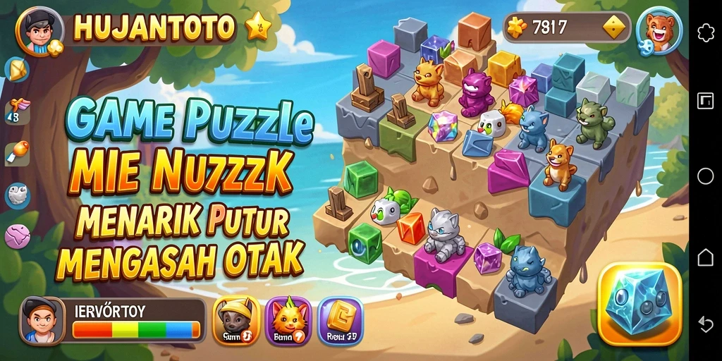 Tampilan menarik gameplay HUJANTOTO dengan berbagai puzzle.