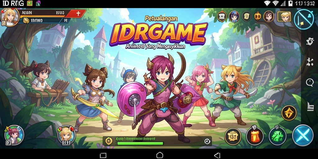 Screenshot gameplay IDRGAME menunjukan pertarungan karakter Anime yang mendebarkan.