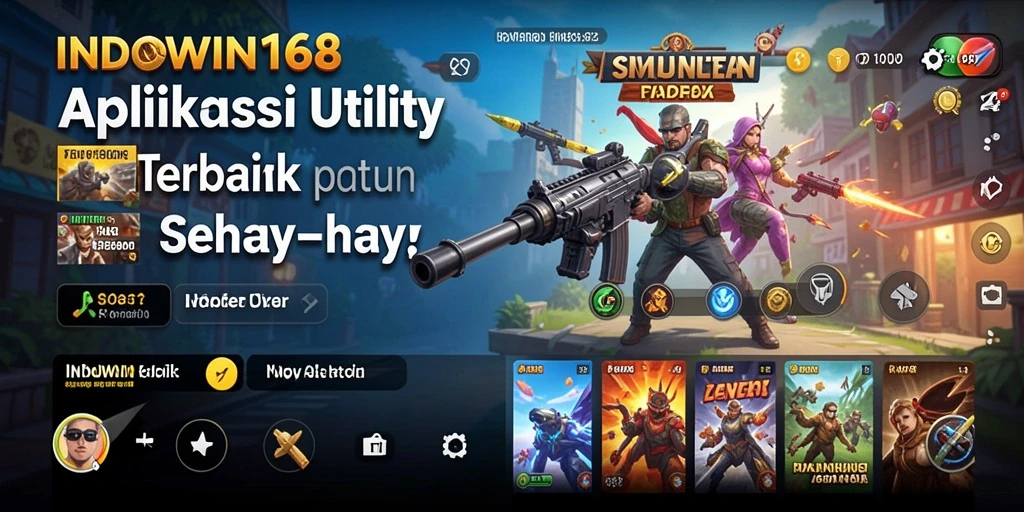 Tampilan utama INDOWIN168 dengan fitur-fitur Utility canggih.