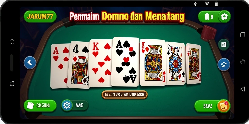 Screenshot JARUM77 menampilkan gameplay Domino yang seru.