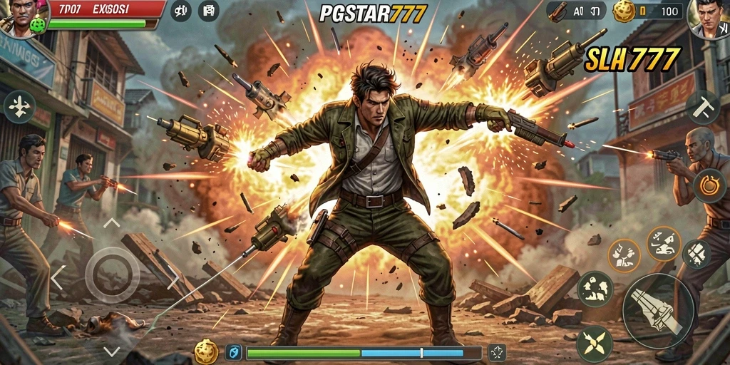 Screenshot menunjukkan aksi mendebarkan dalam PGSTAR777.