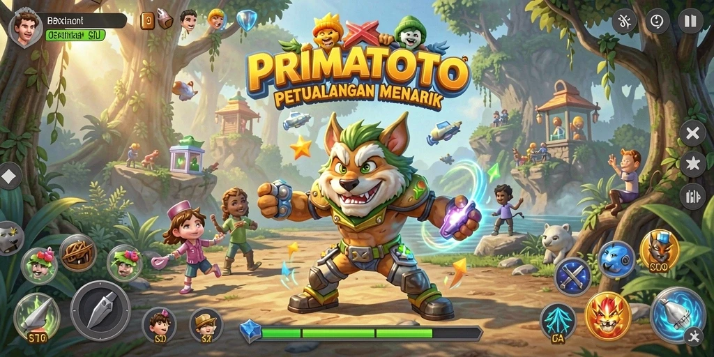Screenshot gameplay PRIMATOTO yang penuh aksi dan tantangan.