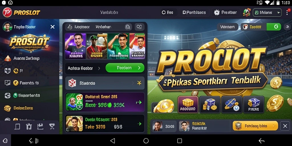 Gameplay interaktif PROSLOT saat memasang taruhan olahraga secara langsung.