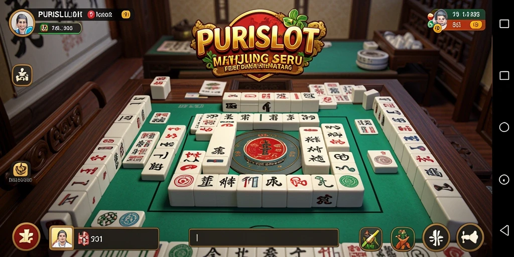 Tampilan gameplay seru di PURISLOT dengan ubin Mahjong berwarna.