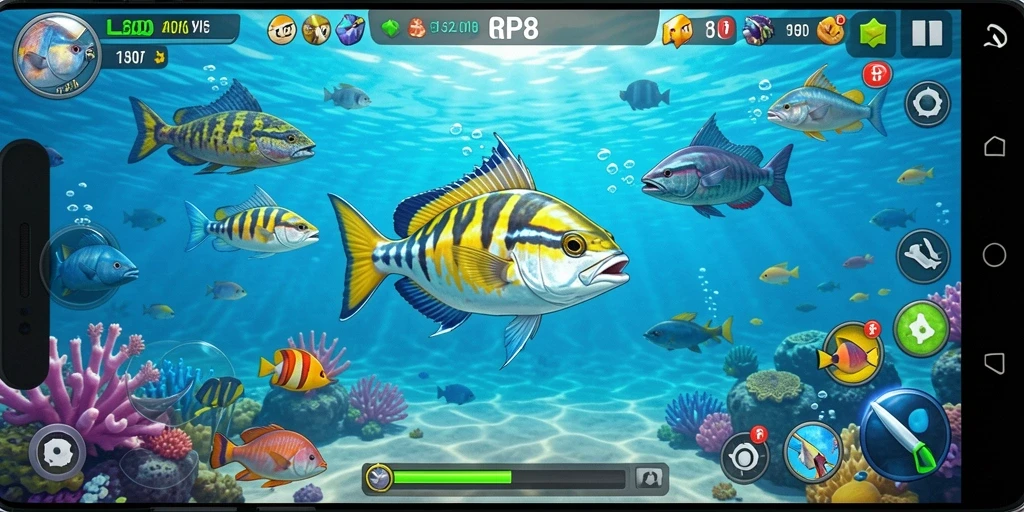 Tampilan menarik dari gameplay Tembak Ikan di RP8, penuh warna dan tantangan.