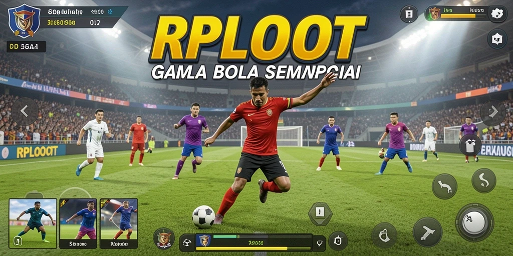 Tampilan gameplay RPLOOT yang seru dan mendebarkan saat pertandingan sepak bola.
