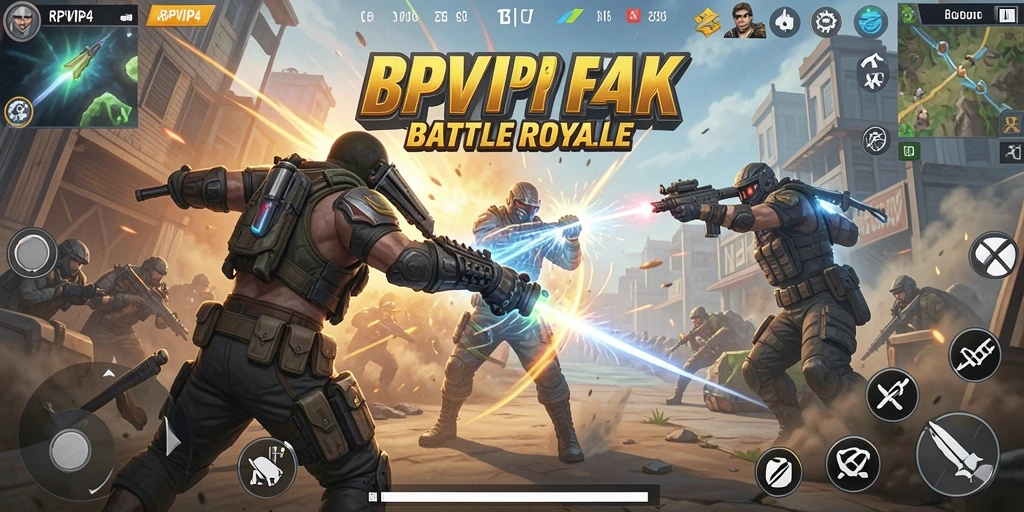 Tampilan gameplay intens dalam pertarungan Battle Royale.