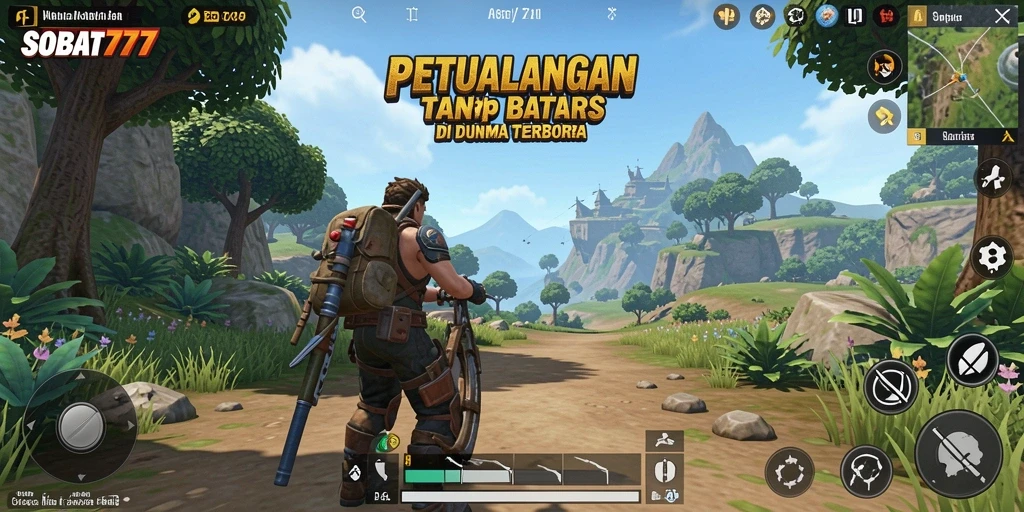 Tangkapan layar SOBAT777 menampilkan aksi seru di dunia terbuka.
