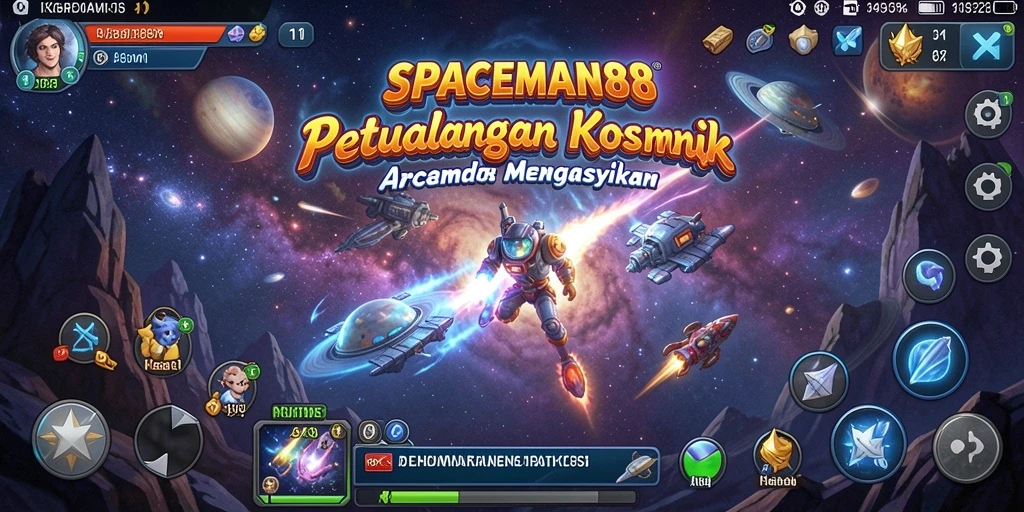 Screenshot gameplay menampilkan aksi seru SPACEMAN88.