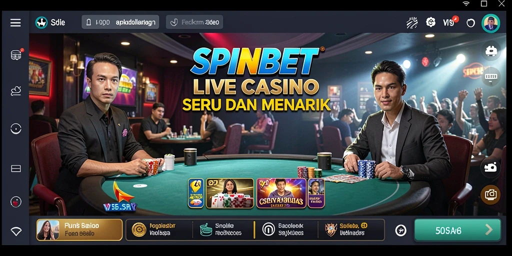 Tampilan menarik dari gameplay Live Casino SPINBET.