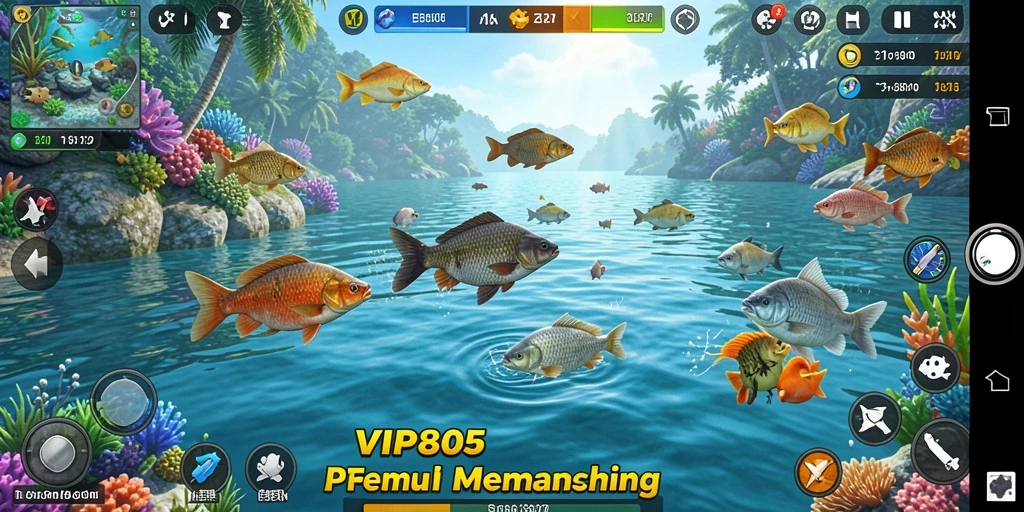 Tampilan gameplay VIP805 yang seru dan interaktif saat memancing.